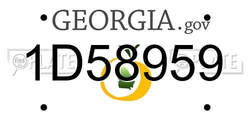 1D58959 Georgia License Plate