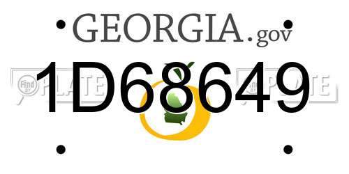 1D68649 Georgia License Plate
