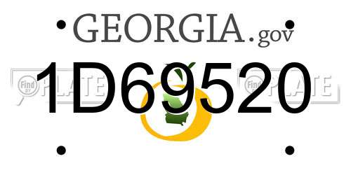 1D69520 Georgia License Plate