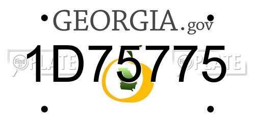 1D75775 Georgia License Plate