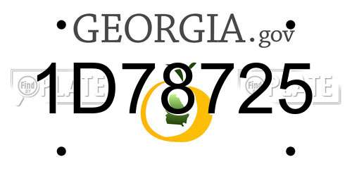 1D78725 Georgia License Plate