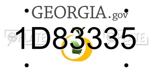 1D83335 Georgia License Plate
