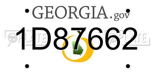 1D87662 Georgia License Plate