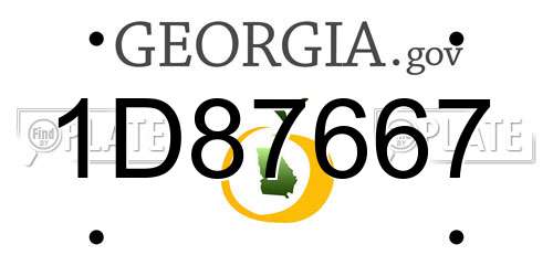1D87667 Georgia License Plate