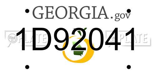 1D92041 Georgia License Plate