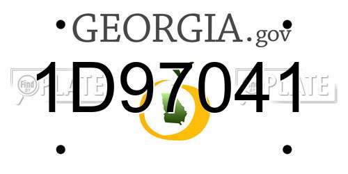 1D97041 Georgia License Plate