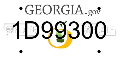 1D99300 Georgia License Plate