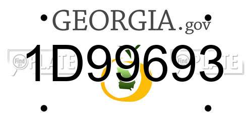 1D99693 Georgia License Plate