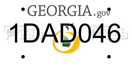 1DAD046 Georgia License Plate