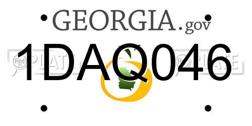 1DAQ046 Georgia License Plate