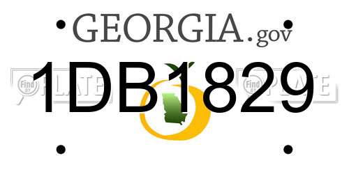 1DB1829 Georgia License Plate