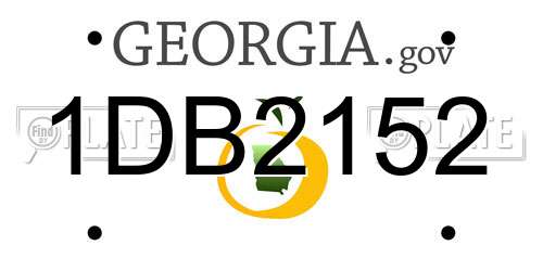 1DB2152 Georgia License Plate
