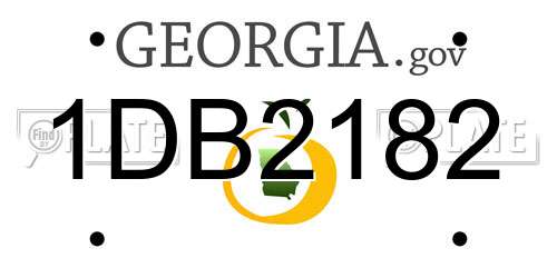 1DB2182 Georgia License Plate