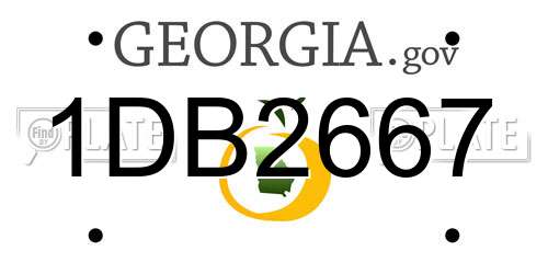 1DB2667 Georgia License Plate
