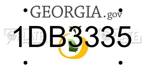 1DB3335 Georgia License Plate