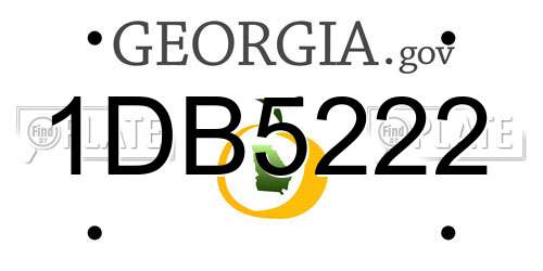 1DB5222 Georgia License Plate