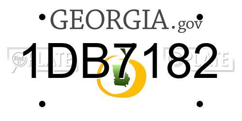 1DB7182 Georgia License Plate