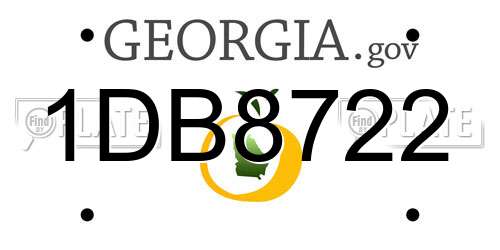 1DB8722 Georgia License Plate