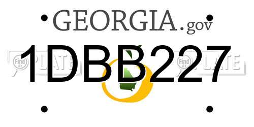 1DBB227 Georgia License Plate
