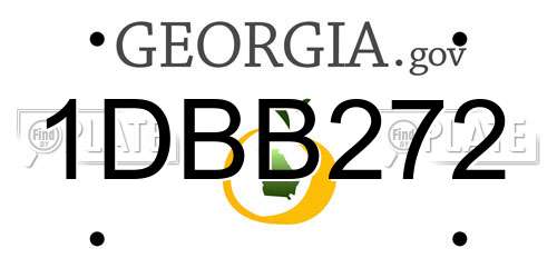 1DBB272 Georgia License Plate