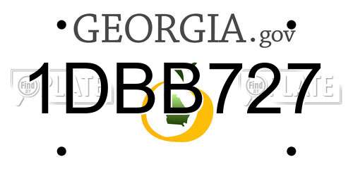 1DBB727 Georgia License Plate