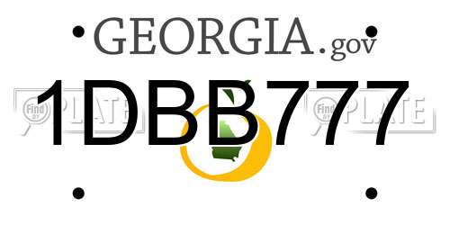 1DBB777 Georgia License Plate