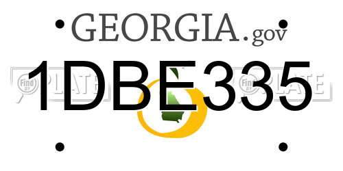 1DBE335 Georgia License Plate
