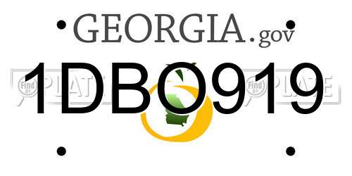 1DBO919 Georgia License Plate