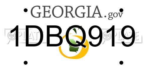 1DBQ919 Georgia License Plate