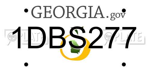 1DBS277 Georgia License Plate