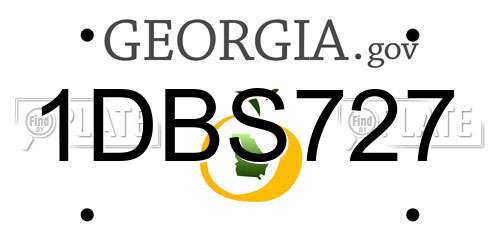 1DBS727 Georgia License Plate
