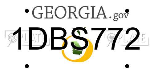 1DBS772 Georgia License Plate