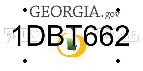 1DBT662 Georgia License Plate
