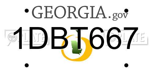 1DBT667 Georgia License Plate