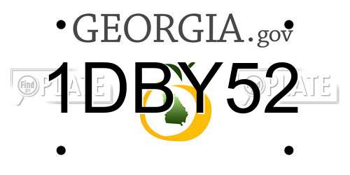 1DBY52 Georgia License Plate