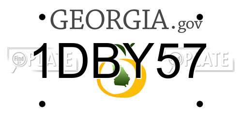 1DBY57 Georgia License Plate
