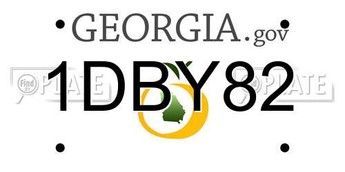 1DBY82 Georgia License Plate