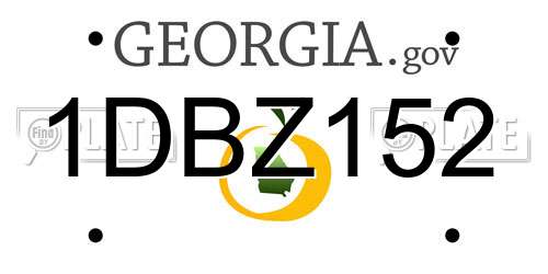 1DBZ152 Georgia License Plate