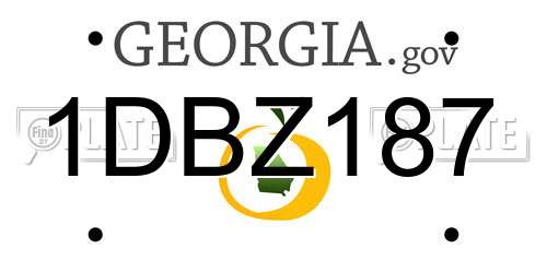1DBZ187 Georgia License Plate