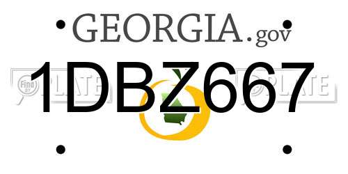 1DBZ667 Georgia License Plate