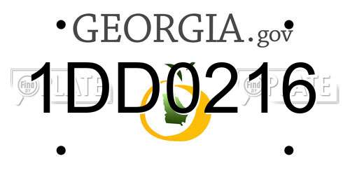 1DD0216 Georgia License Plate