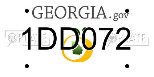 1DD072 Georgia License Plate