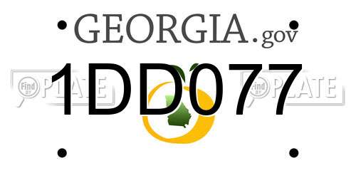 1DD077 Georgia License Plate