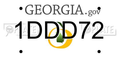 1DDD72 Georgia License Plate