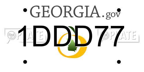 1DDD77 Georgia License Plate