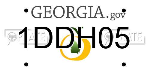 1DDH05 Georgia License Plate