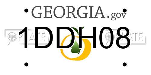 1DDH08 Georgia License Plate