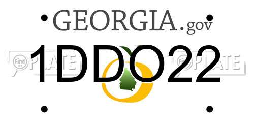 1DDO22 Georgia License Plate