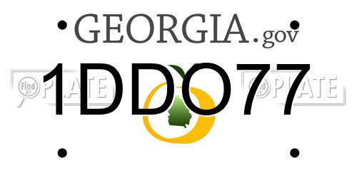 1DDO77 Georgia License Plate