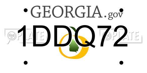 1DDQ72 Georgia License Plate